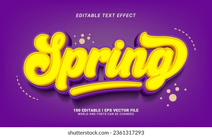 estilo gráfico de efecto de texto editable de primavera