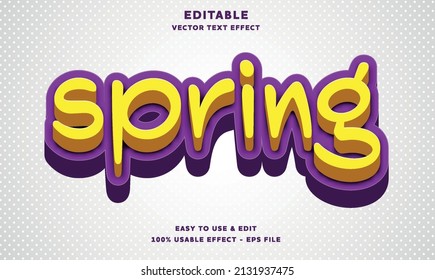 Spring Editable Text Effect With Modern And Simple Style, Usable For Logo Or Campaign Title