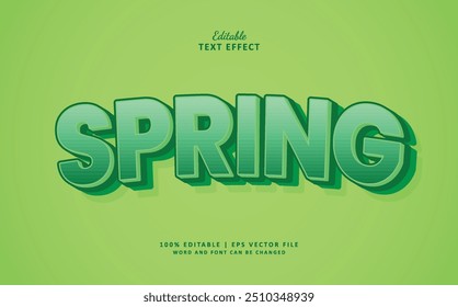 Estilo de efecto de texto editable de primavera 3d 
 Plantilla bold typography tema primavera temporada vacaciones