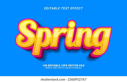 spring editable text effect vector