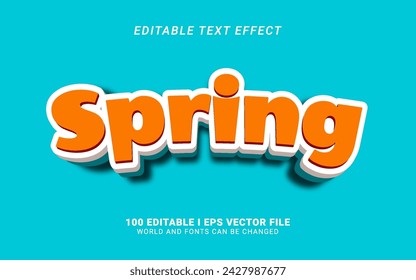 spring editable text effect vector