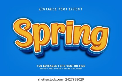 spring editable text effect vector