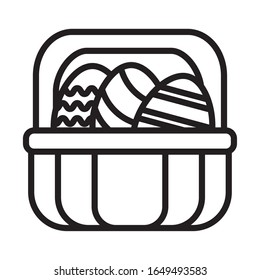 Huevos elásticos pintados en forma de cesta, diseño vectorial