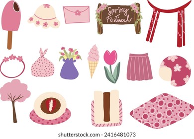 Spring Element draw Collection, vector file