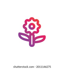 Spring Element Flower gradient outline Icon