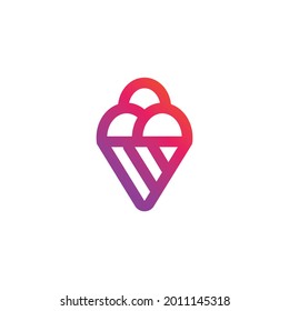 Spring Element Ice Cream gradient outline Icon