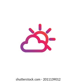 Spring Element Sunny gradient outline Icon