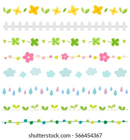 Spring elements border set.