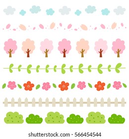 Spring elements border set.