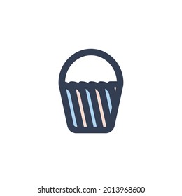 Spring Elements Bucket Filled Line Icon