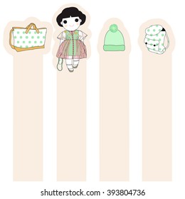 Spring Essentials Post-it Bookmarks Character Design Set illustration set