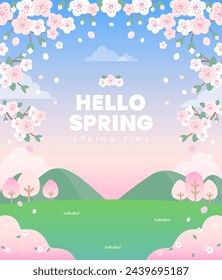 Spring event banner background illustration vector.