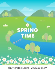 Spring event banner background illustration vector.