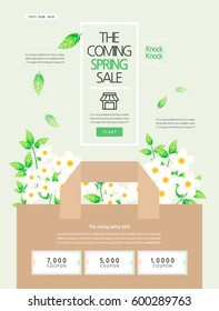 spring, event page, Landing page, coupon design