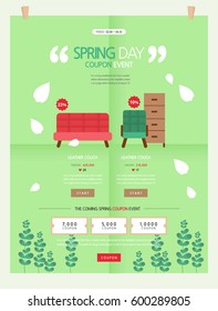 spring, event page, Landing page, coupon design