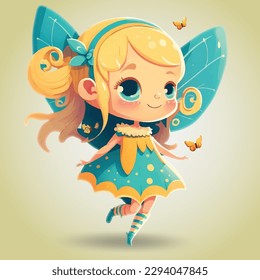 Spring Fairy in Enchanted Garden - Colorful and Magical Illustration