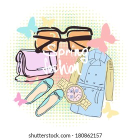 Spring fashion accessories. 