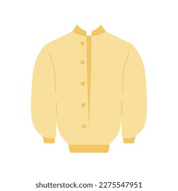 Ropa de moda de primavera para las mujeres. Armario básico. Colección de prendas diferentes. Chaqueta de cuero beige. Ilustración vectorial gráfica plana aislada en fondo blanco.
