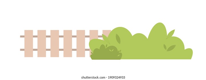 Spring fence Garden blooming trees, flowers and insects.