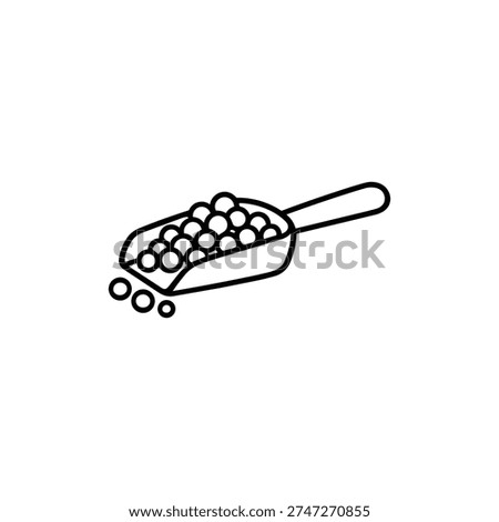 Spring fertilizer granules scoop black and white vector spring gardening fertilizer icon
