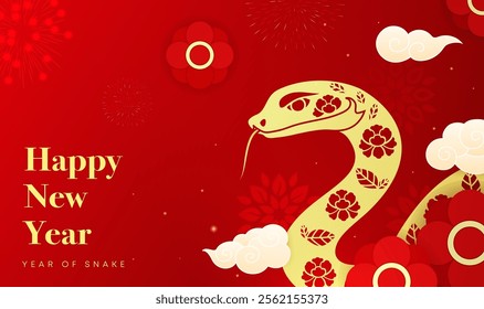 Spring Festival background design celebrates the Spring Festival of the Year of the snake