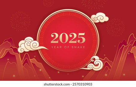 Spring Festival background design landscape moire to celebrate the New Year