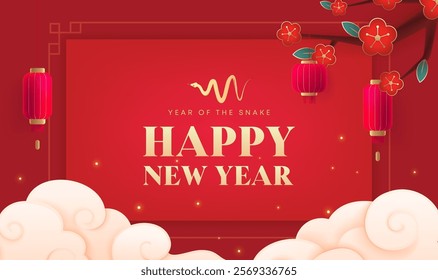 Spring Festival background design New Year wishes red background