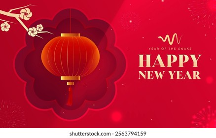Spring Festival background design red lanterns to celebrate the festival