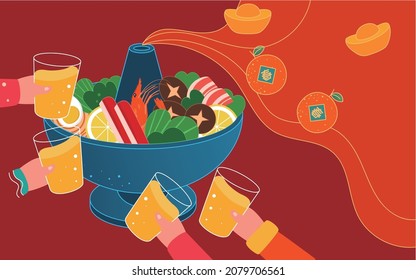 Spring Festival New Year’s Eve Dinner Dinner Illustration New Year’s Eve Festive Hot Pot Food Poster