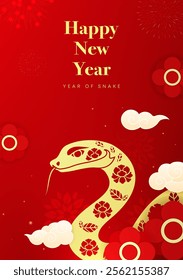 Spring Festival poster design celebrates the Spring Festival of the Year of the snake