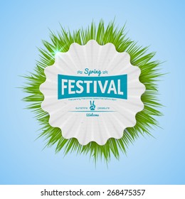 Spring Festival realistic badge, can be used for flyers and presentations