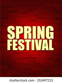 Spring Festival with same text on red gradient background.