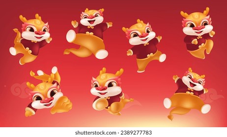 Super cute cartoon happy chinese new year girl Vector Image