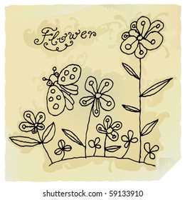 Spring field naive drawing letter paper