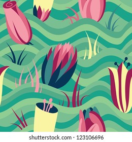 Spring field - seamless floral pattern