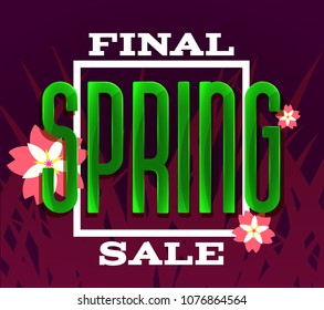 Spring Final Sale vector illustration for advertising banner, flyer, catalog etc.
