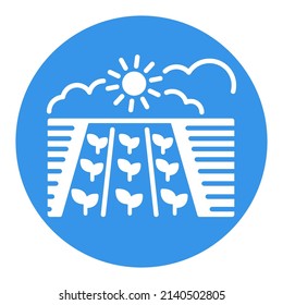 Spring flat field glyph icon. Seedling. Ground. Green plants, organic farm. Agriculture sign. Graph symbol for your web site design, logo, app, UI. Vector illustration, EPS10.