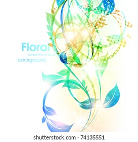 Spring floral abstract background with flowers. Eps 10.