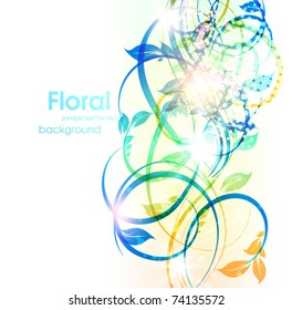 Spring floral abstract background with flowers. Eps 10.