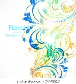 Spring floral abstract background with flowers. Eps 10.