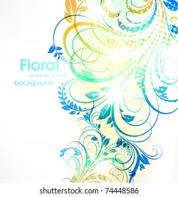 Spring floral abstract background with flowers. Eps 10.