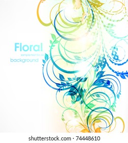 Spring floral abstract background with flowers. Eps 10.