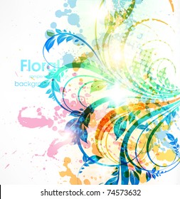 Spring floral abstract background with flowers. Eps 10.