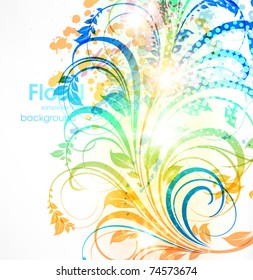 Spring floral abstract background with flowers. Eps 10.
