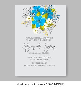 Spring floral anemone vector collection clip art for wedding invitation baby shower, bridal invitation template