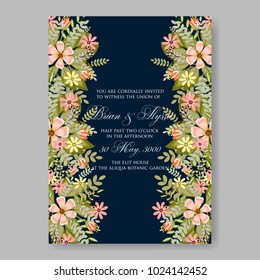 Spring floral anemone vector collection clip art for wedding invitation baby shower, bridal invitation template