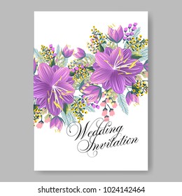 Spring floral anemone vector collection clip art for wedding invitation baby shower, bridal invitation template