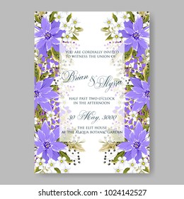 Spring floral anemone vector collection clip art for wedding invitation baby shower, bridal invitation template