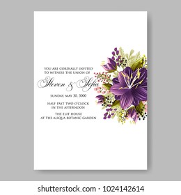 Spring floral anemone vector collection clip art for wedding invitation baby shower, bridal invitation template