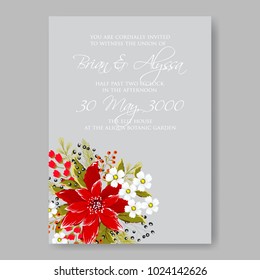 Spring floral anemone vector collection clip art for wedding invitation baby shower, bridal invitation template
